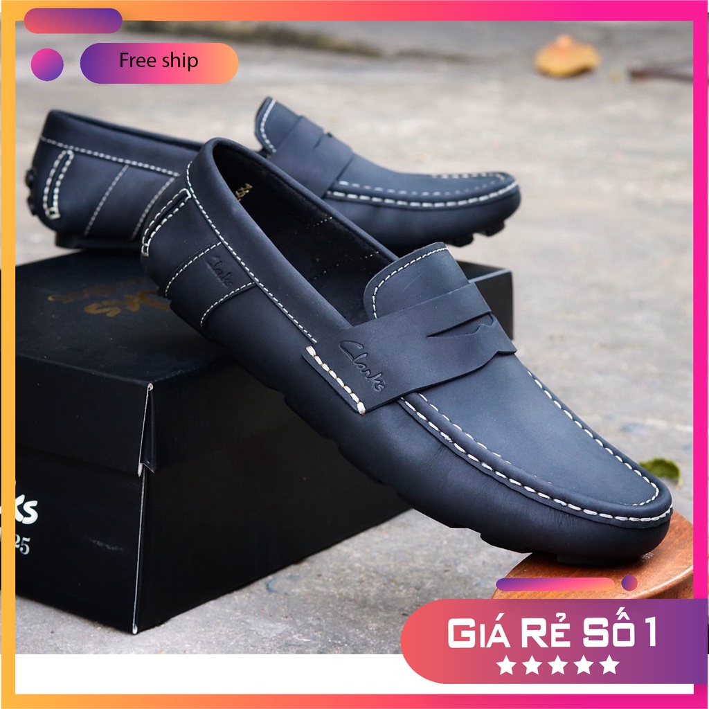 Giày lười CLARKS cho nam da bò mềm, nhập khẩu Thái Lan  GCL03