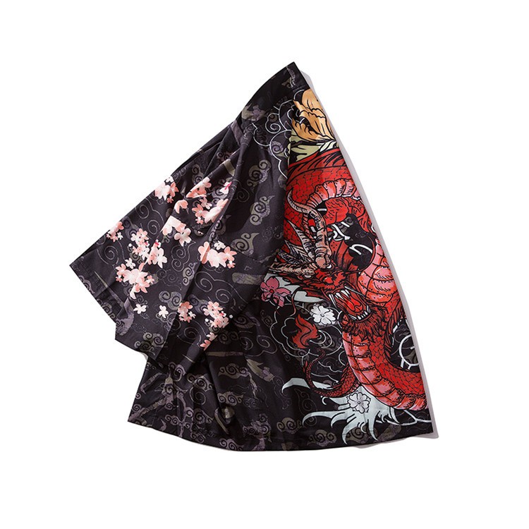 Mới Áo Choàng Kimono In Hình Rồng Phong Cách Truyền Thống Trung Quốc Cho Nam