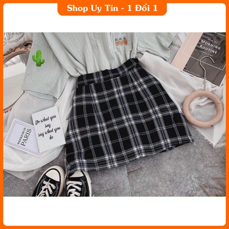 [GIÁ TỐT] CHÂN VÁY CHỮ A CARO CÓ LÓT TRONG -IB | BigBuy360 - bigbuy360.vn