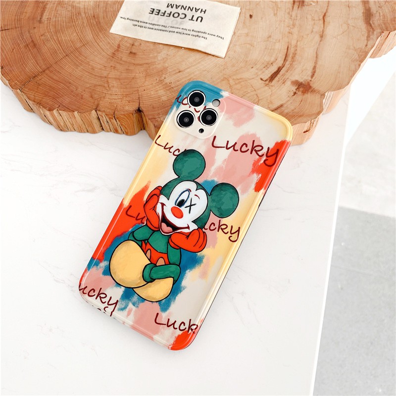 Ốp lưng iphone Mickey Color IMD dày dặn viền nổi 5/5s/6/6plus/6s/6splus/7/7plus/8/8plus/x/xs/11/12/pro/max/plus/promax