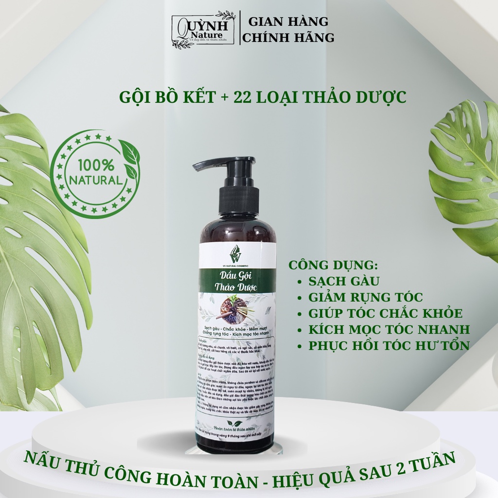 dầu gội bồ kết thảo dược 100% thiên nhiên ngăn rụng tóc, mọc tóc nhanh