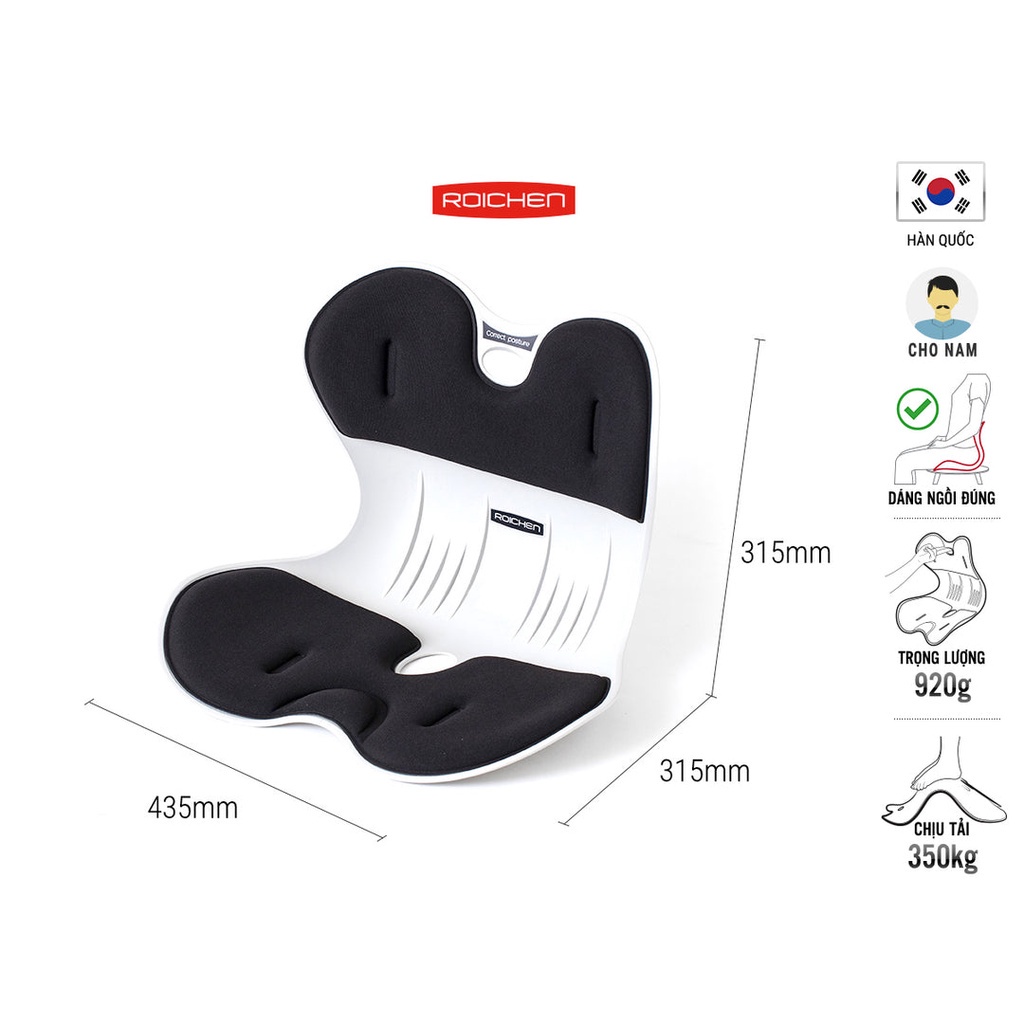 Ghế Công Thái Học Chỉnh Dáng Ngồi Đúng Nam Roichen Hàn Quốc Chính Hãng PK0200