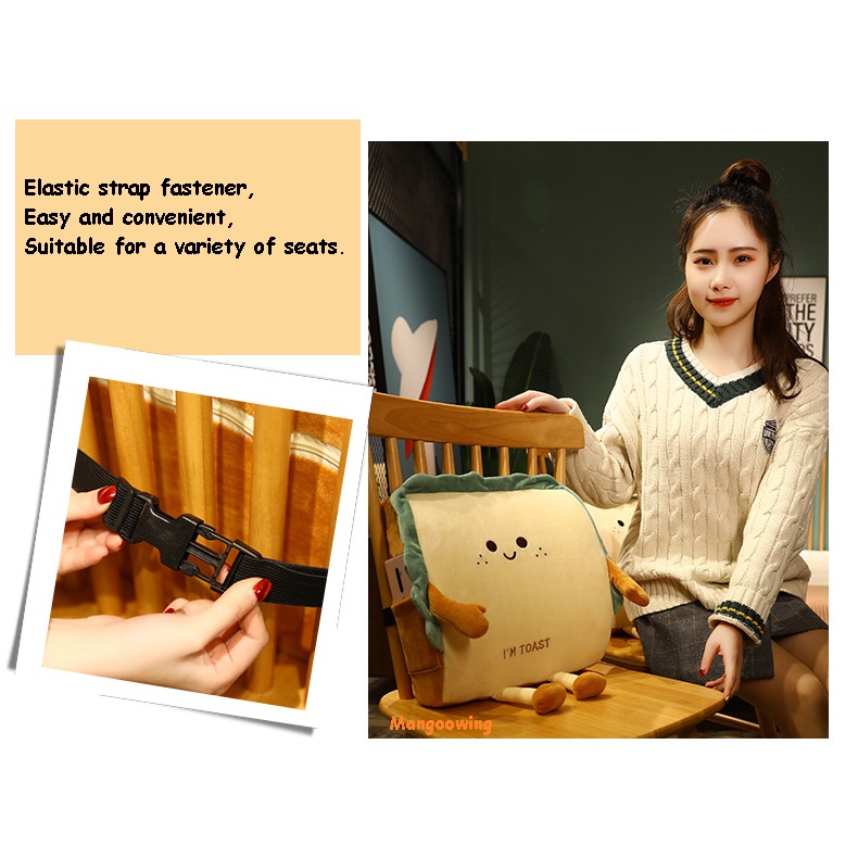 Gối Tựa Lưng Hình Bánh Mì Nướng 35*32cm