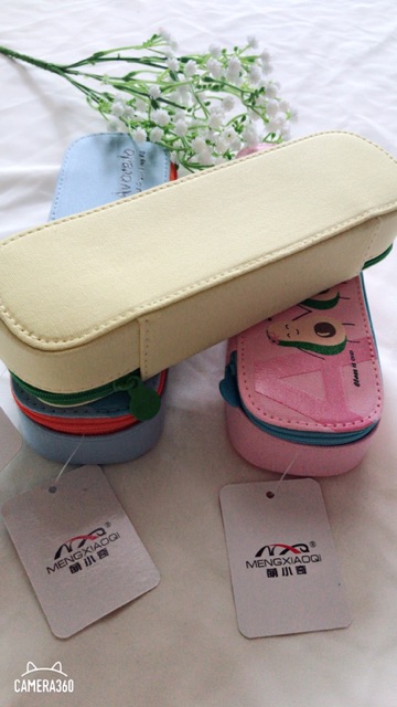 Bóp viết in hình trái bơ, hộp bút trái bơ,hộp bút vải kute ( pkt.shop )