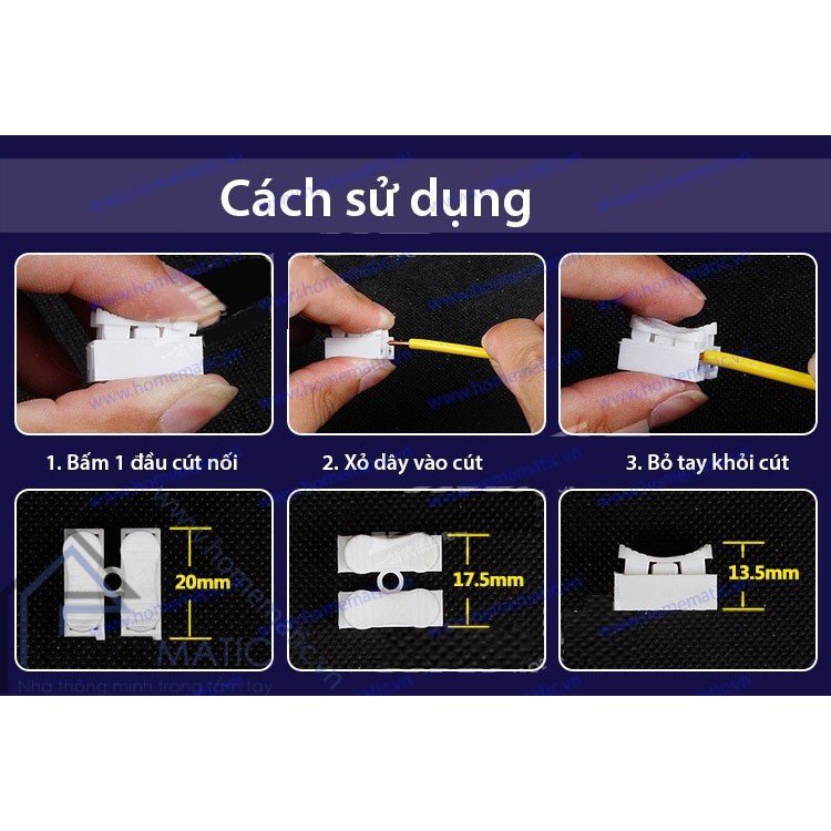 [Tp.HCM] Bộ 10 Cầu Nối Dây Điện 2P ( Trắng )