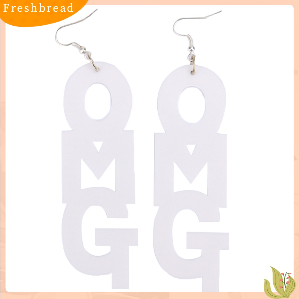 Bộ Đồ Thời Trang Thiết Kế Dễ Thương Cá Tính| Bông Tai Dài Bằng Acrylic In Chữ OMG Phong Cách Hip Hop Thời Trang Cho Nữ