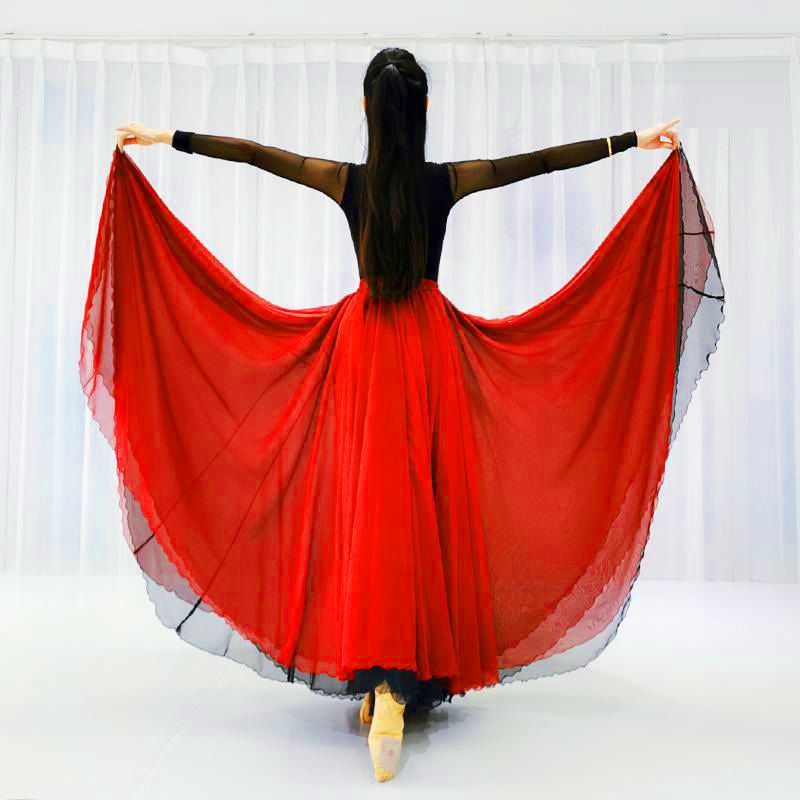 Chân Váy Xòe Hai Lớp Phong Cách Dân Tộc Trung Hoa Cổ Điển 720 Độ