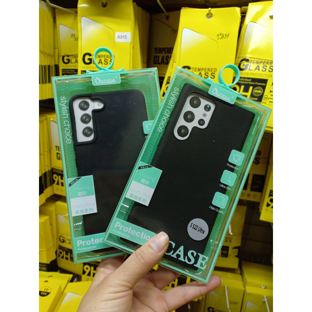 Ốp lưng dẻo màu đen Ou Case cho Samsung S22, S22 PLus, S22 ultra lưng nhám Chống vân tay