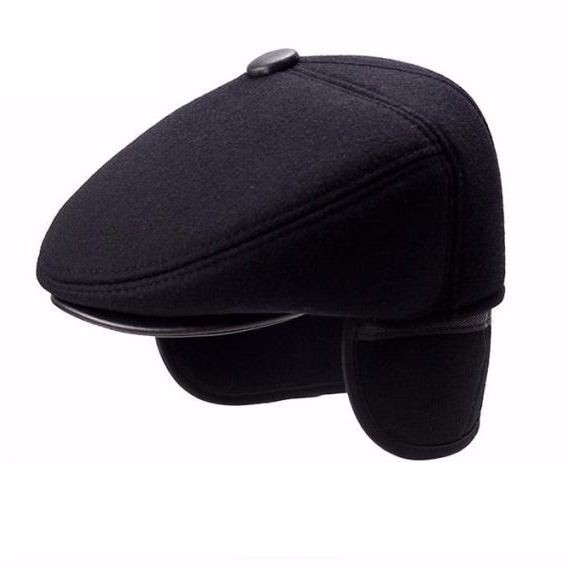 Mũ nồi che tai, nón beret nam trung niên chất liệu vải nỉ dạ siêu ấm