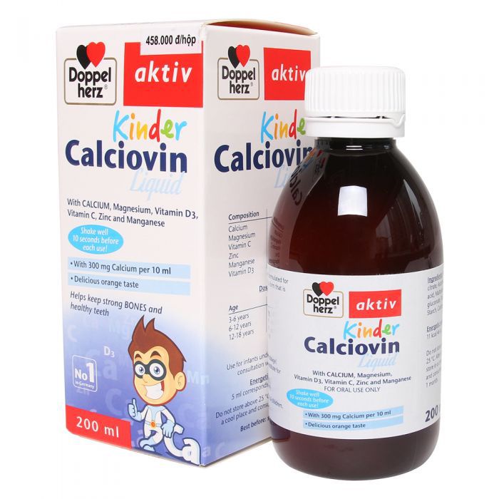 Doppelherz Aktiv Kinder Calciovin Liquid.Siro Bổ Sung Canxi Hữu Cơ Cho Bé