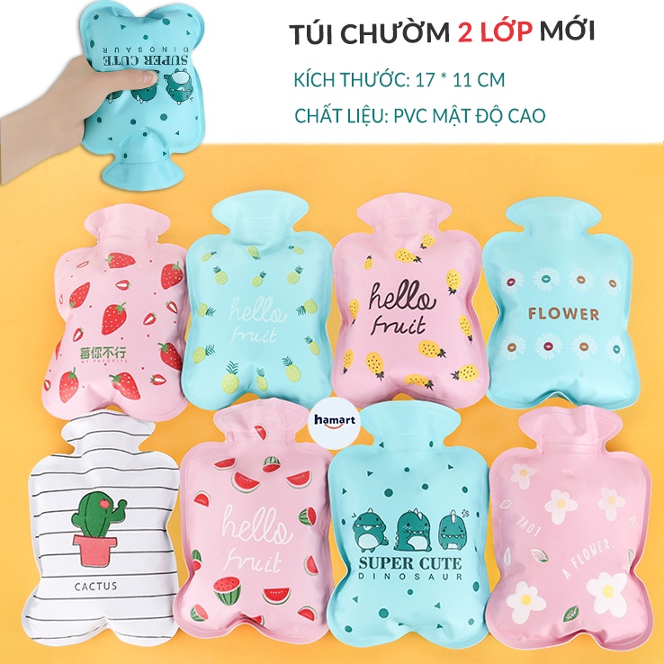 Túi Chườm Nóng PVC 2 Lớp Mini Túi Chườm Đá Lạnh Ấm Bụng Giảm Đau Hiệu Quả