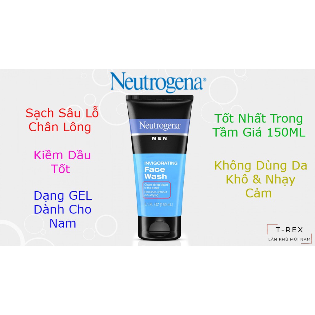 [HOT] Sữa Rửa Mặt NEUTROGENA MEN INVIGORATING FACE WASH 150ML