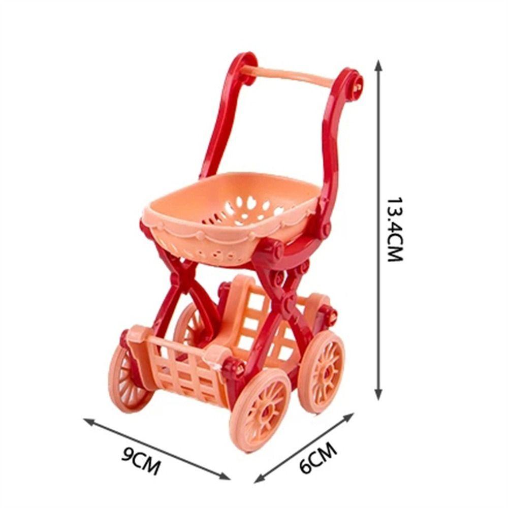 Mô Hình Xe Đẩy Siêu Thị Mini Trang Trí Nội Thất Cho Nhà Búp Bê