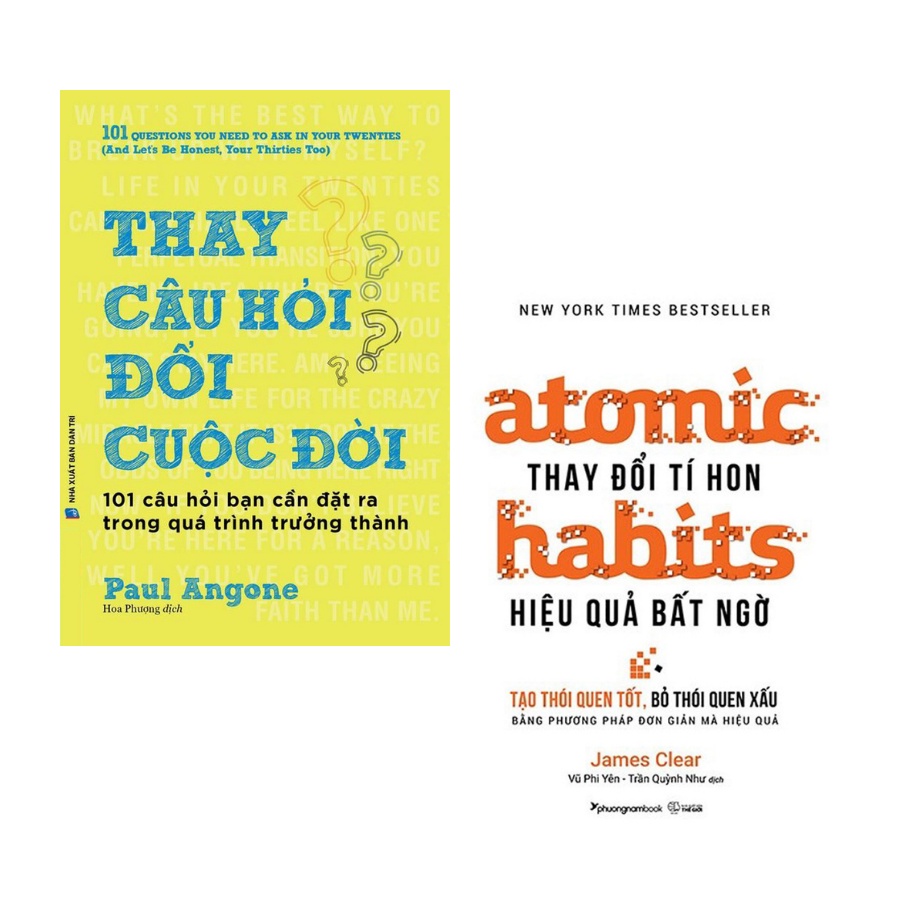 Sách - Combo Atomic Habits Thay Đổi Tí Hon Hiệu Quả Bất Ngờ + Thay Câu Hỏi Đổi Cuộc Đời
