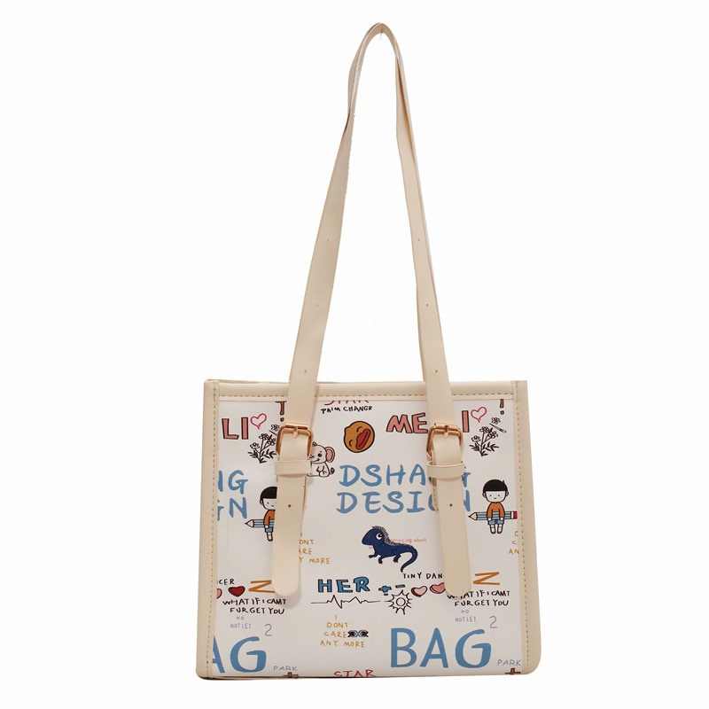 Túi Xách Tay In Họa Tiết Graffiti Phong Cách Mới Dành Cho Nữ FF4039