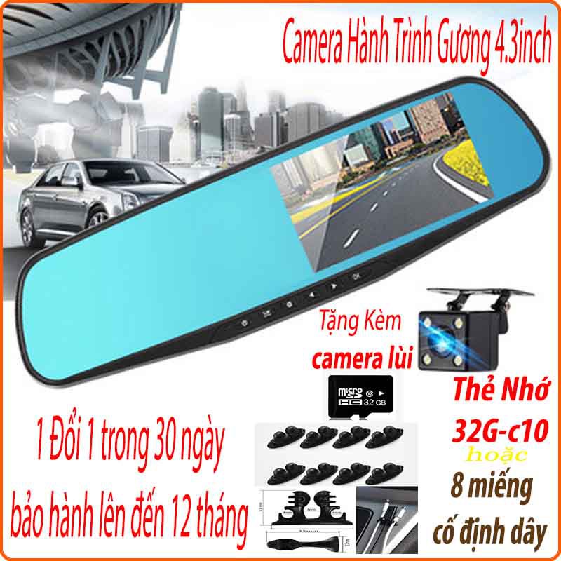 [TẶNG camera lùi,thẻ 32GB]Camera gương giám sát hành trình ô tô có tiếng việt - The S shop