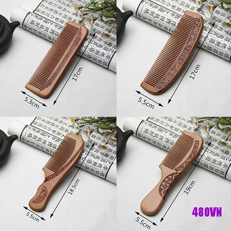 Lược Gỗ Đào Tự Nhiên Chống Tĩnh Điện Massage Da Đầu