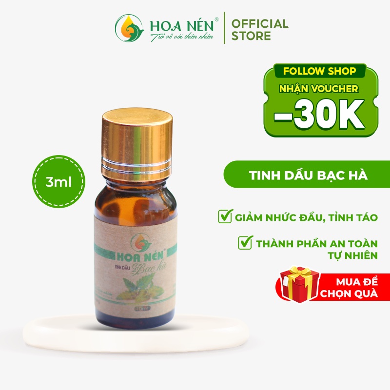 Tinh dầu Bạc Hà nguyễn chất - Hoa Nén - Thư giãn, Tập trung - Dùng thử 3ml