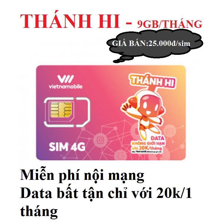 sim vietnamobile thánh hi giá rẻ