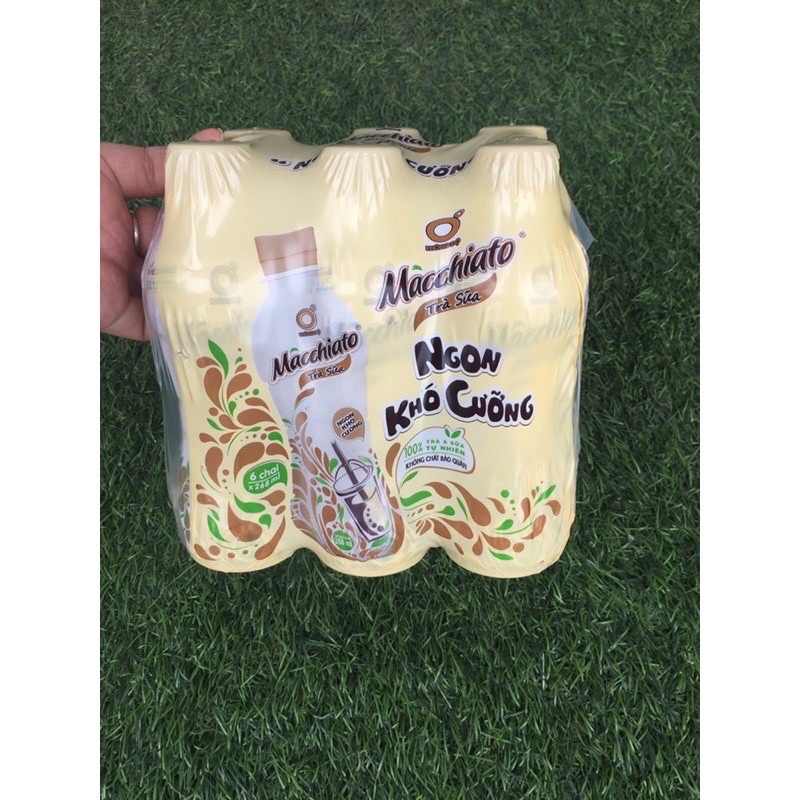 dây 6 chai trà sữa macchiato không độ 268ml
