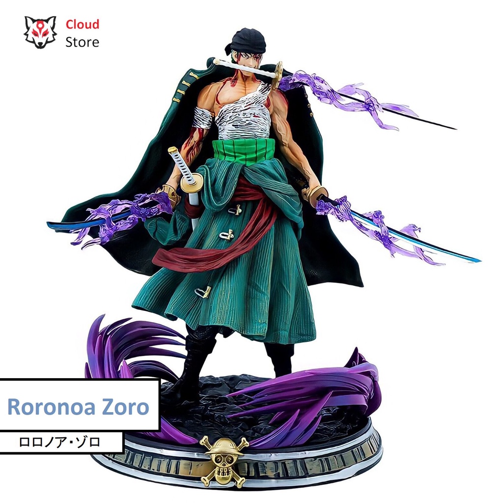 Mô hình Zoro resin CLOUD STORE cao 36cm nặng 2.5kg, figure one piece anime, mô hình one piece Rorono