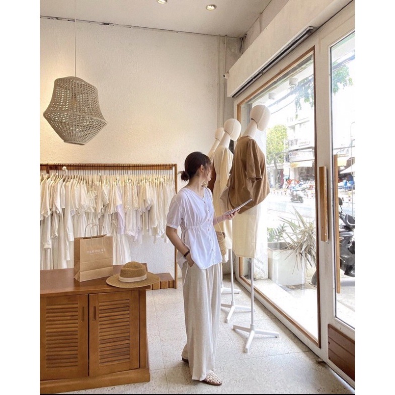 Áo kiểu phần eo có dây thắt
