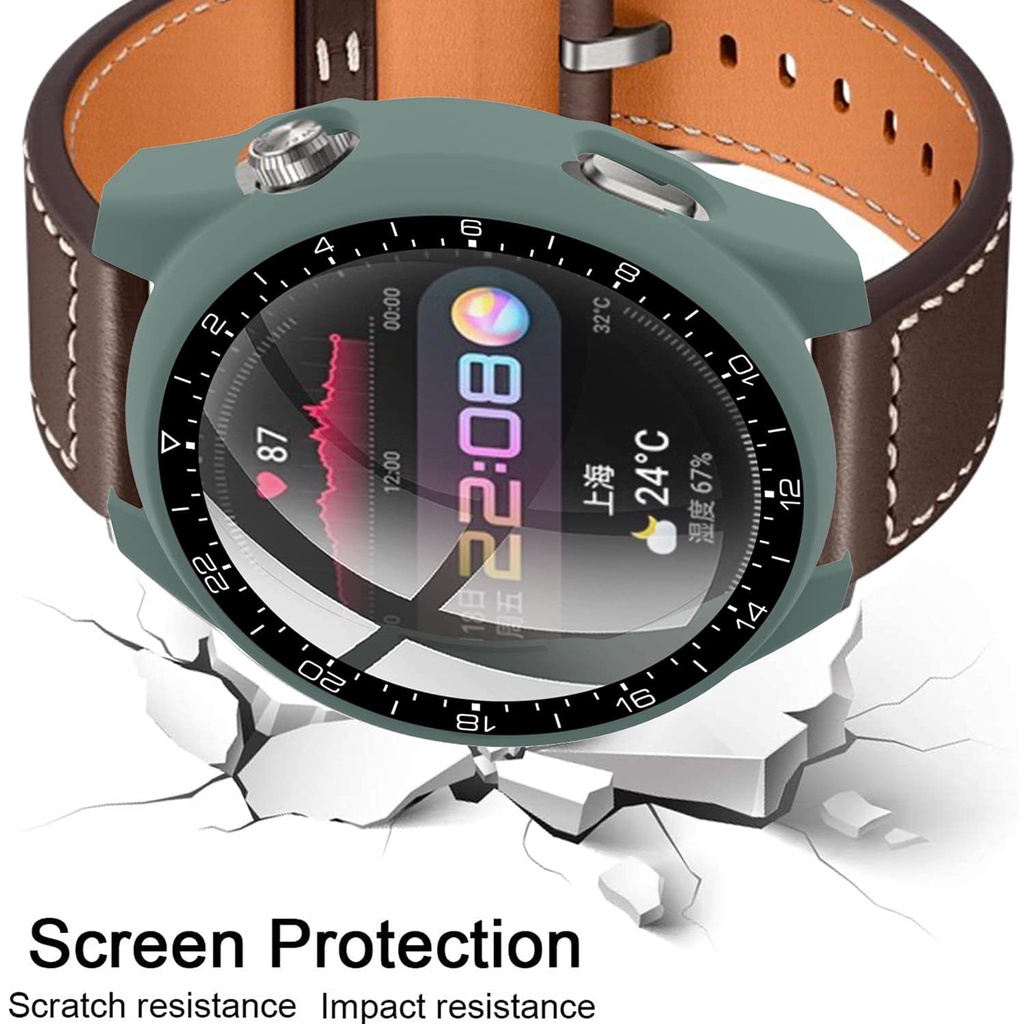 Bộ Kính Cường Lực Bảo Vệ Màn Hình Đồng Hồ Huawei Watch 3 Pro 48mm Kèm Ốp Bảo Vệ