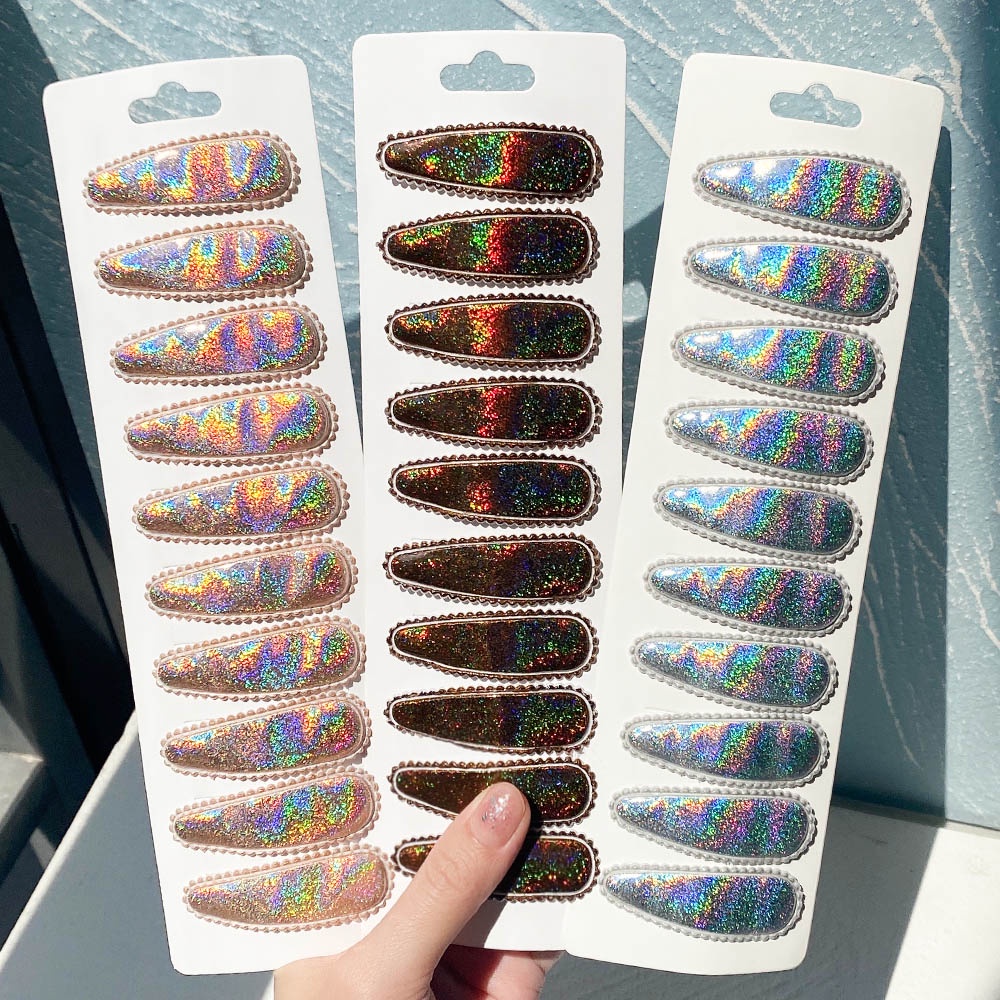 RainBow Bows Set 10 KẹP TóC Kim LoạI MàU Gradient ThờI Trang Cho Nữ