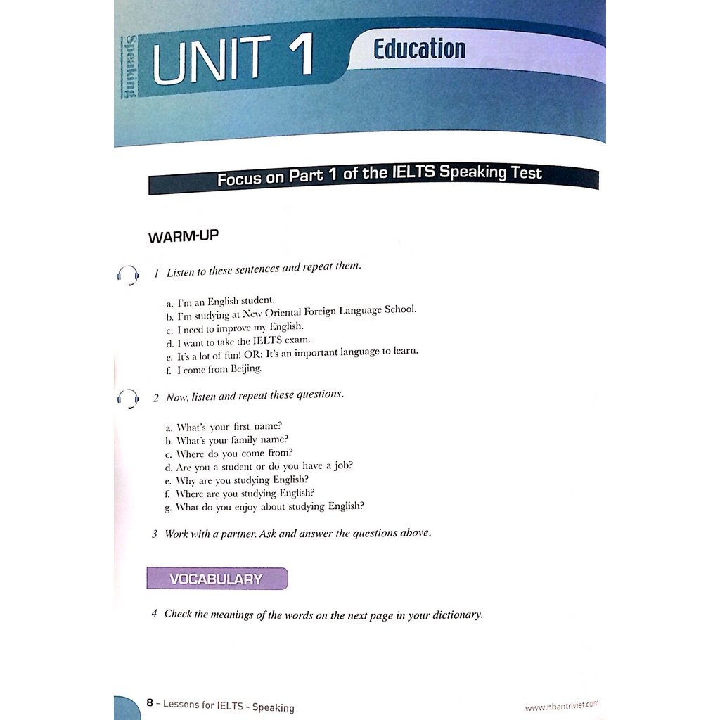 Sách Lessons For IELTS - Speaking