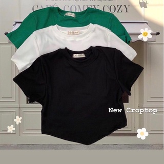 ÁO CROPTOP XẺ V THUN GÂN (ảnh thật)