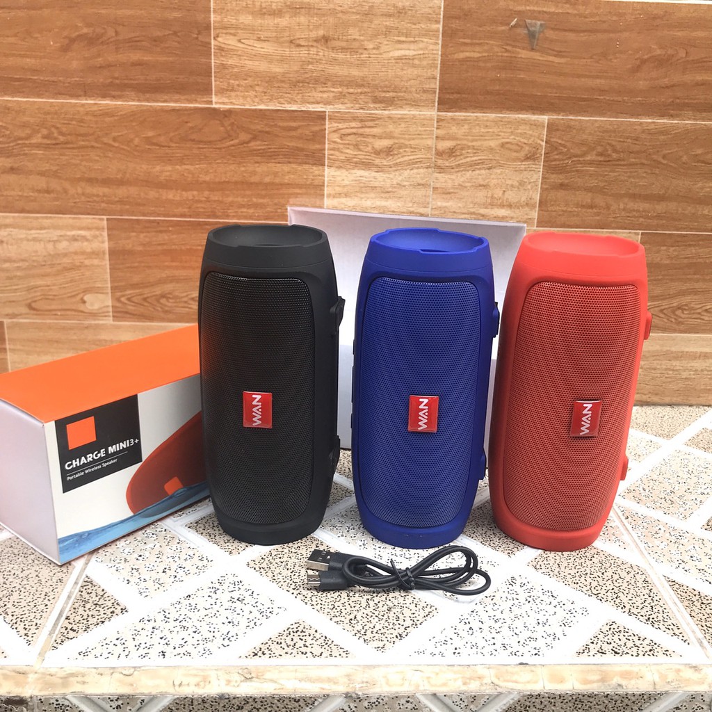 Loa Bluetooth WAN Charge 3+ A3 mini vỏ nhôm (Màu Xanh) Nghe nhạc hay Pin trâu, hỗ trợ cắm thẻ nhớ và Usb - WAN STORE