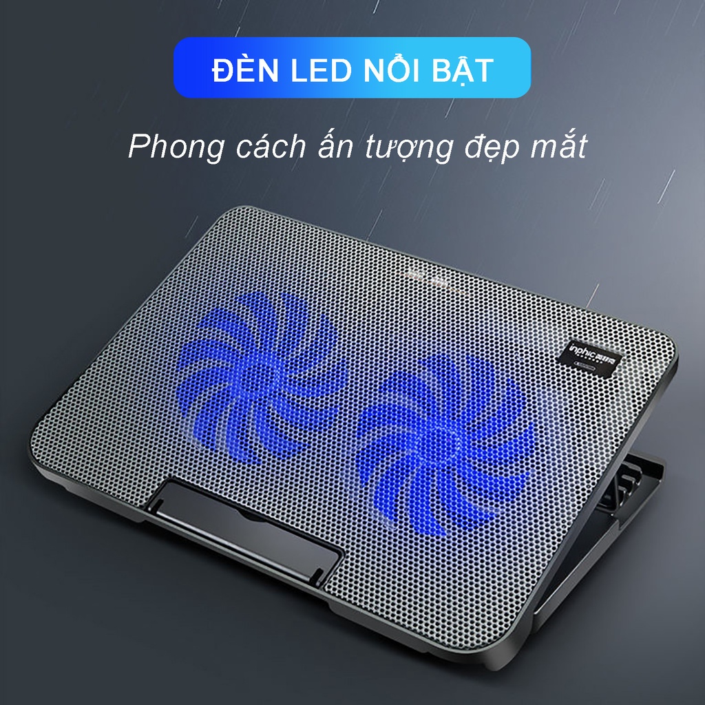 Đế tản nhiệt laptop Sidotech làm mát nhanh chống ồn chống trơn trượt kèm đèn Led phong cách giúp tăng FPS tránh giật lag