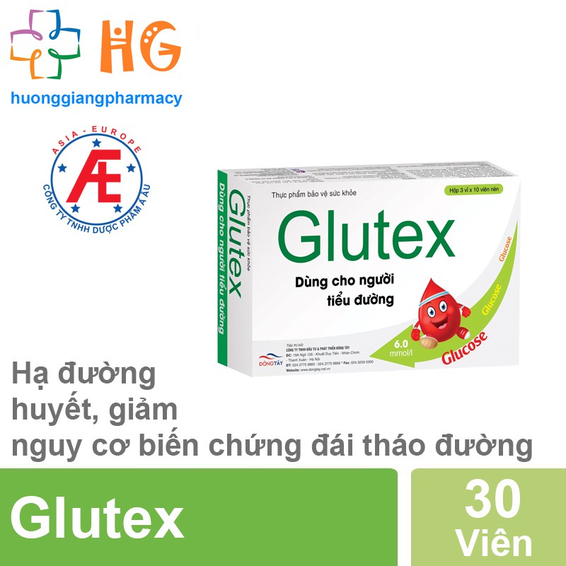 Glutex - Ổn định đường huyết cho người bệnh tiểu đường (Hộp 30 viên)