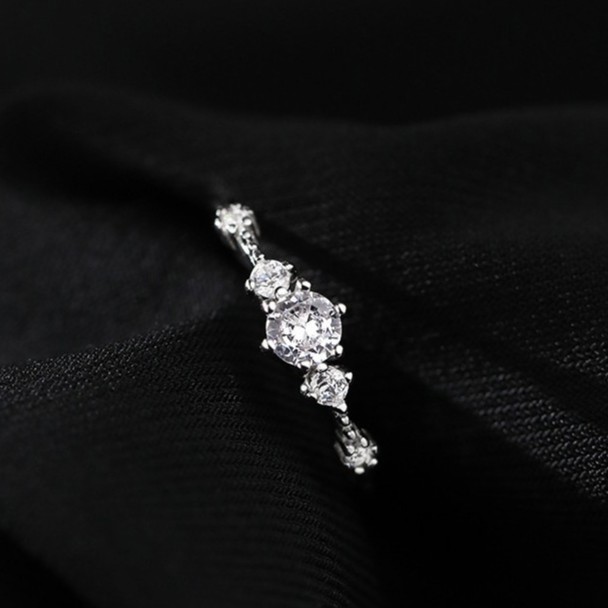 Nhẫn nữ mạ bạc 925 đẹp cao cấp đính đá sang trọng thiết kế hở dễ điều chỉnh free size CINLA N002