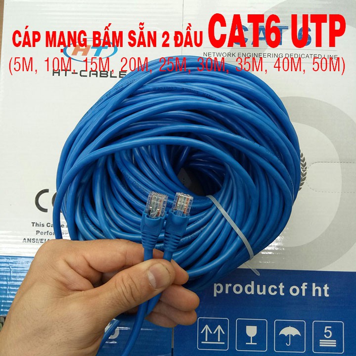 [5M-50M] Dây cáp mạng CAT6 UTP Bấm Sẵn 2 Đầu