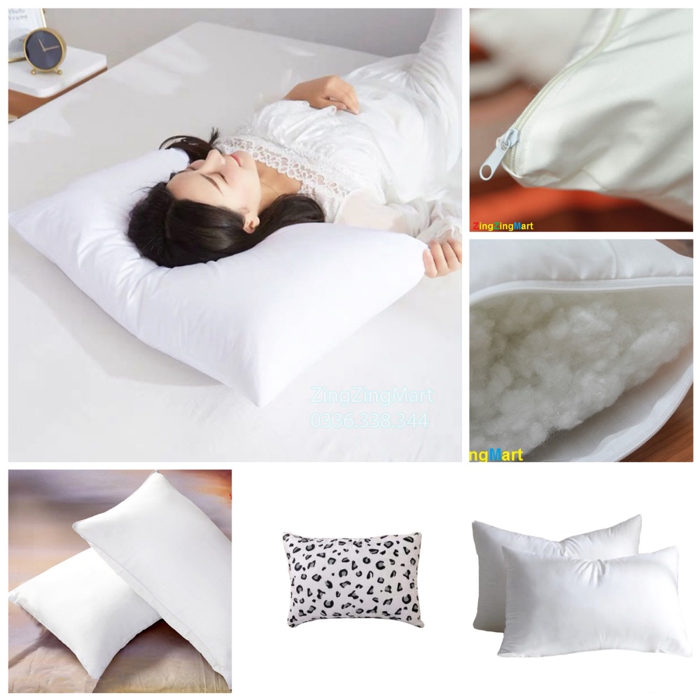 Ruột Gối Nằm Bông Hạt Cao Cấp Kích Thước 45x65cm Có Bán Kèm Vỏ
