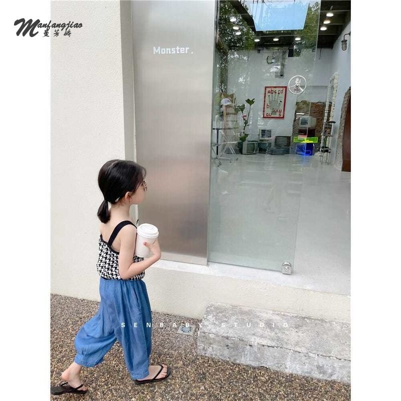 Áo Hai Dây Vải Cotton Thời Trang Xuân Thu Dễ Phối Đồ Cho Bé Gái