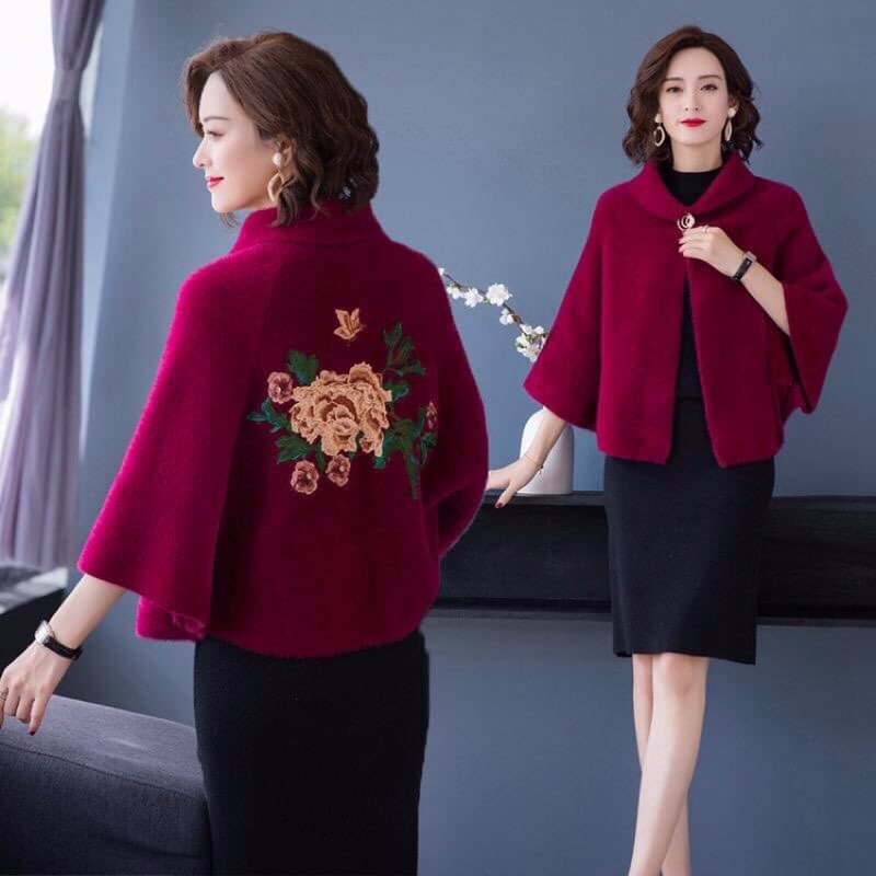 Áo khoác choàng dạ len cao cấp kiểu dáng sang trọng NP2458