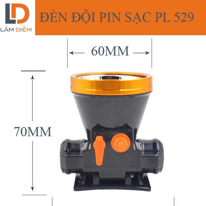 ĐÈN ĐỘI PIN SẠC SIÊU SÁNG PL 529 CÔNG SUẤT 50W [ HÀNG CHUẨN]