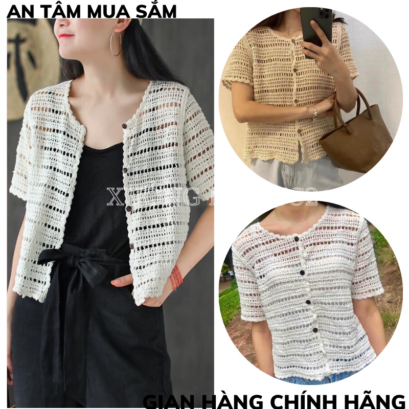 Áo khoác voan mỏng ren lưới thổ cẩm cardigan viền ren ,áo lưới đi biển XƯỞNG MAYTC2