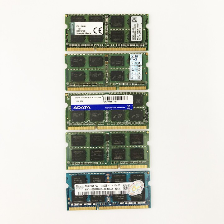 Ram laptop 8GB DDR3 bus 1600 nhiều hãng hynix  samsung micron crucial eldipa.......PC3 12800s