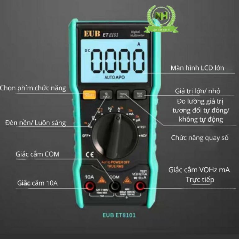 Đồng Hồ Điện Tử Vạn Năng EUB ET8101 Cao Cấp  Loại Tốt