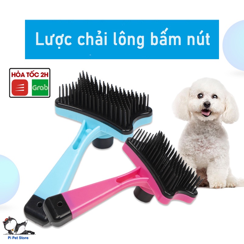 Lược Chải Lông Chó Mèo Bấm Nút - Pi Pet Store