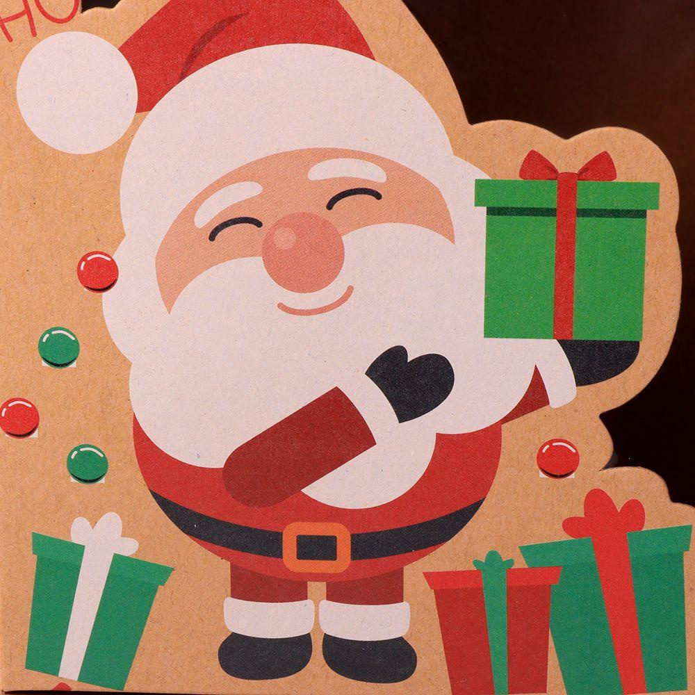 PINEVN Set 3 Hộp Giấy Kraft Có Thẻ Dán Cửa Sổ Trong Suốt Trang Trí Giáng Sinh DIY