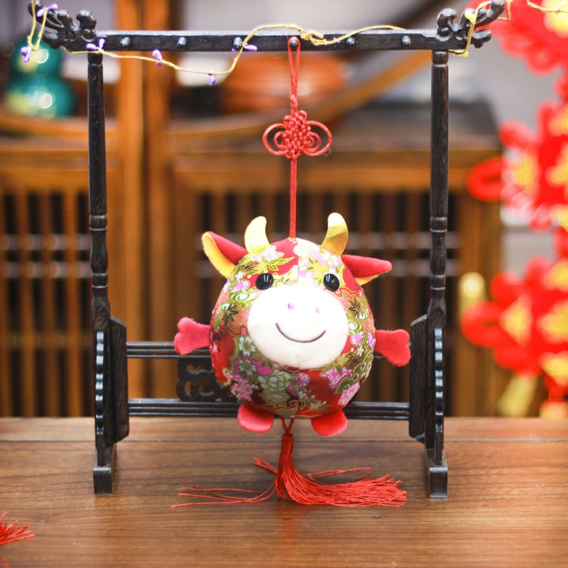 Móc Khóa Hình Búp Bê Nhồi Bông Ox Dễ Thương Dùng Trang Trí Túi Xách / Quà Tặng Sinh Nhật / Giáng Sinh