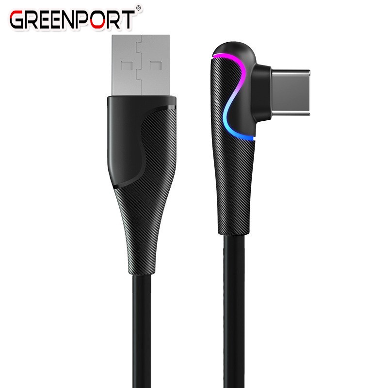 Greenport Cáp Sạc Nhanh 5a Cổng Micro Usb / Type-C / Lightning Có Đèn Led 7 Màu