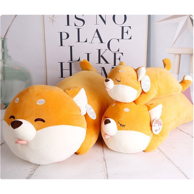 Gấu Bông Chó Shiba Biểu Cảm Cao Cấp, chó Shiba nhồi bông lè lưỡi  Hàng Loại 1