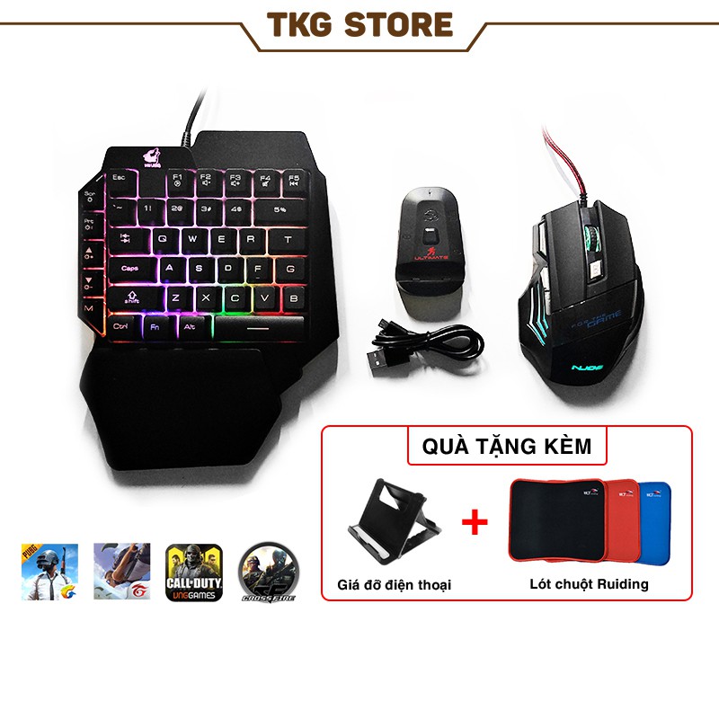 Combo Meiying M2 Ultimate + bàn phím K15 + Chuột X3 chơi PUBG Mobile, Free Fire, COD