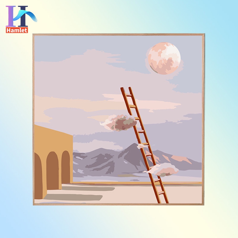 Bộ tranh sơn dầu acrylic Hamlet tô màu theo số hình bầu trời đầy sao trang trí nhà cửa cỡ 20*20cm