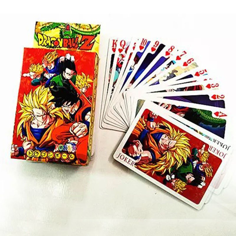 Bộ bài Tây anime dragon ball, bộ tú poker 7 viên ngọc rồng songoku songohan ca đíc 54 lá in hình anime manga dễ thương đ